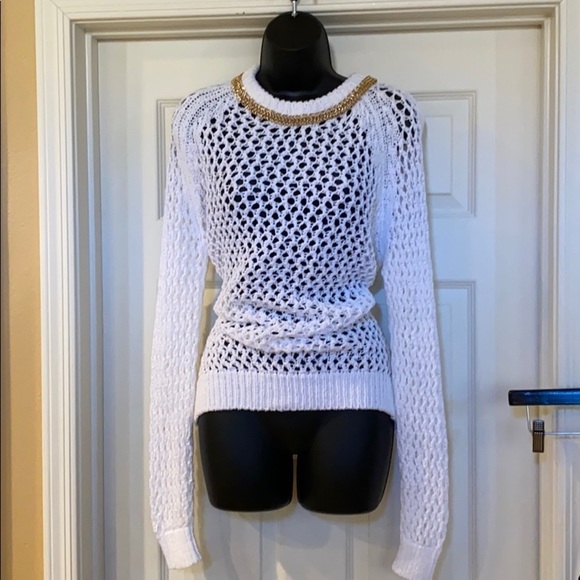 Just Cavalli white knit  luxury Sweater Size M - Picture 1 of 3